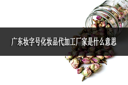 廣東妝字號化妝品代加工廠家是什么意思